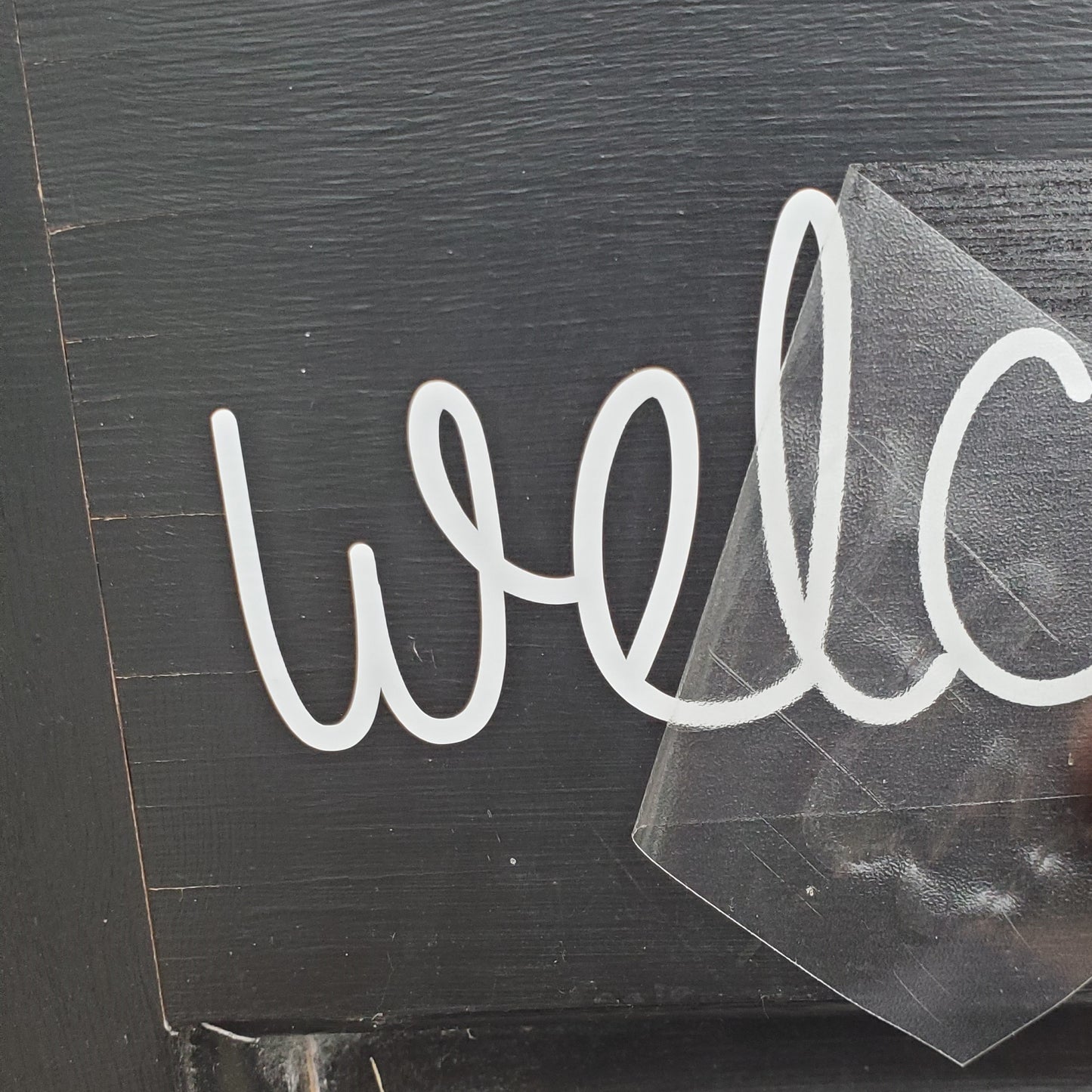 Welcome, Pair of Sticker Decals for Home Front Door or Window, Inviting to Visitors, 3 x 7 inches, Décor for Apartment, Condo, House, Dorm
