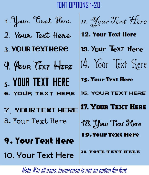 Custom Vinyl Decal 10"-14" width, Personalized Text Sticker Name Label