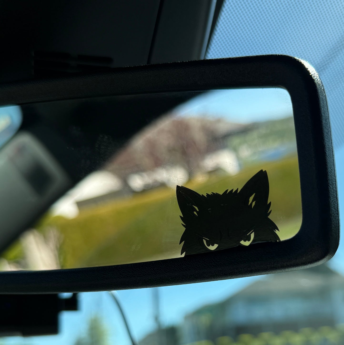 Surprise Cat Eyes Peeking Sticker & Let Me Merge Funny Kitty Decal Bundle for Car Mirror, Window, Laptop, Tumbler, Water Bottle, Feline Fans