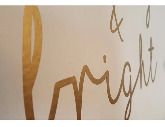 Gold Shimmer Christmas "Merry & Bright" Sticker Decal to Dress Up the Holidays