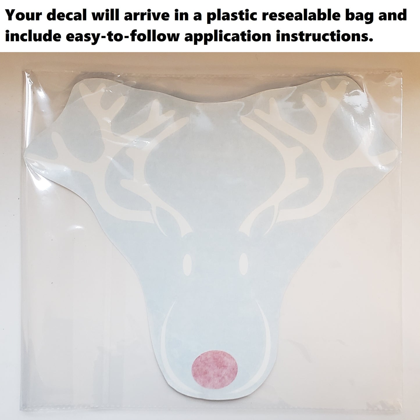 Reindeer Sticker Decal for the Christmas Season in Medium or Large Size: Stick on wall or vehicle