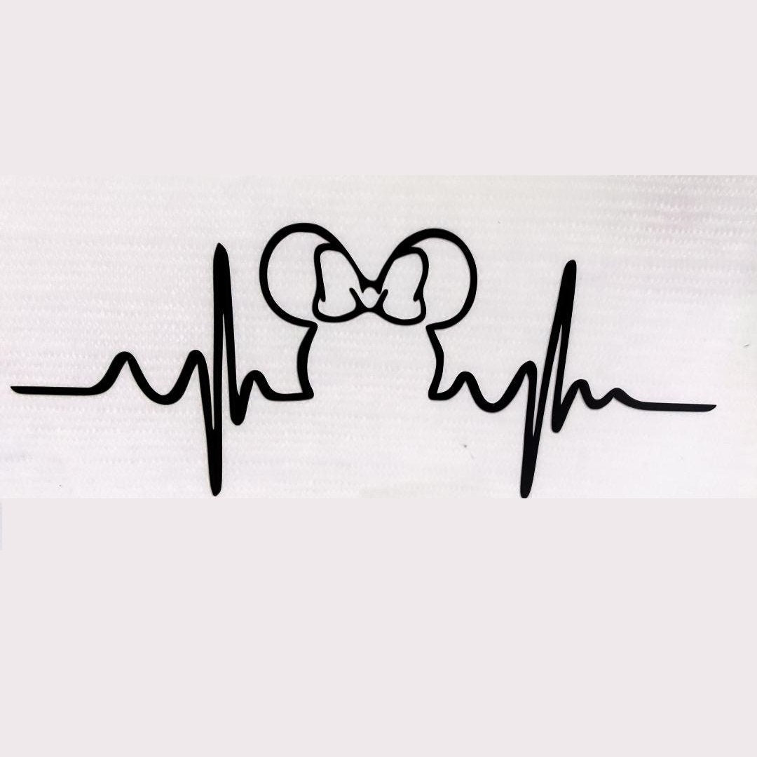 My heart beats for Minnie! Heartbeat - Minnie Mouse. Obsessed with Minnie. Disney Fan. I Heart Minnie. Sticker Decal Car, Van or Truck