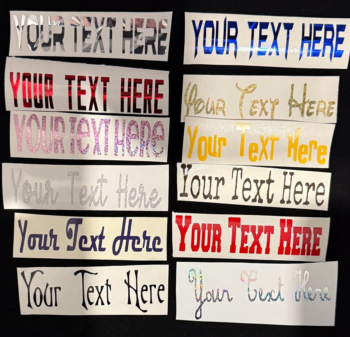 Custom Vinyl Decal 10"-14" width, Personalized Text Sticker Name Label