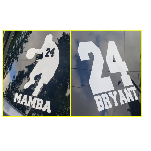 24 / 8 KOBE BRYANT LOS ANGELES LAKERS NBA CHAMPION BLACK MAMBA DIE CUT  STICKER