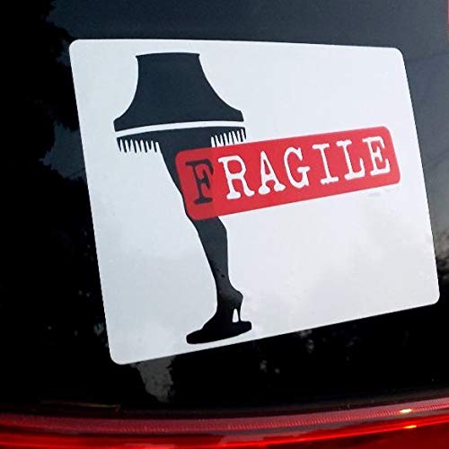 Funny Novelty Sticker Decal of A Christmas Story Leg Lamp Fragile Major Award, Weather-resistant accessory for vehicle