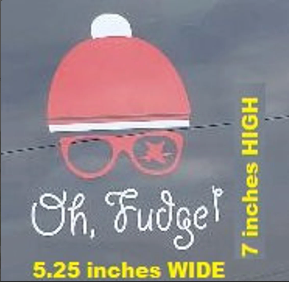 A Christmas Story Ralphie Oh Fudge! Red Rider You'll Shoot Your Eye Out Glasses, Hilarious Car Sticker Decal for the Holiday Season!