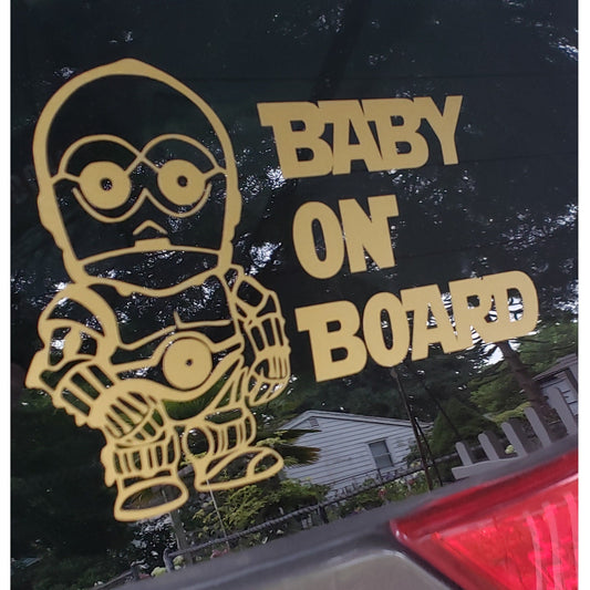Baby C-3PO on Board | 5 x 7 | Sticker Decal for Car, Truck, Van, RV, SUV | New Parent Gift | Baby Shower | Stocking & Card Stuffer